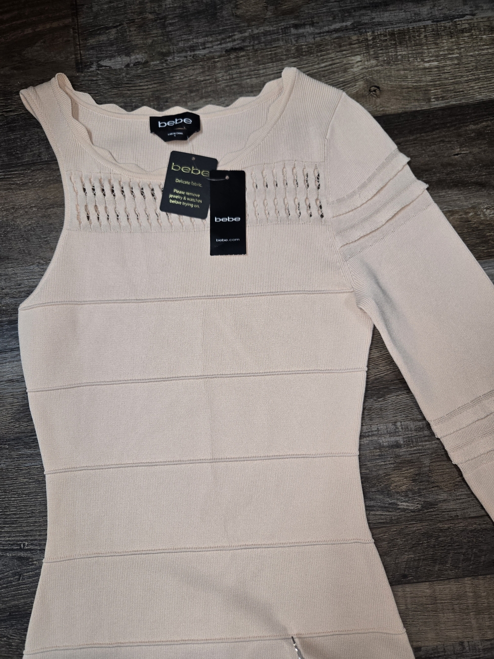 bebe Blush One-Shoulder Bell-Sleeve Bandage Dress - Picture 5 of 8